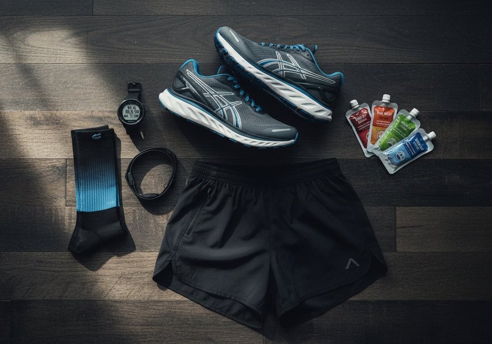 Équipement running complet : chaussures, montre GPS, textile technique
