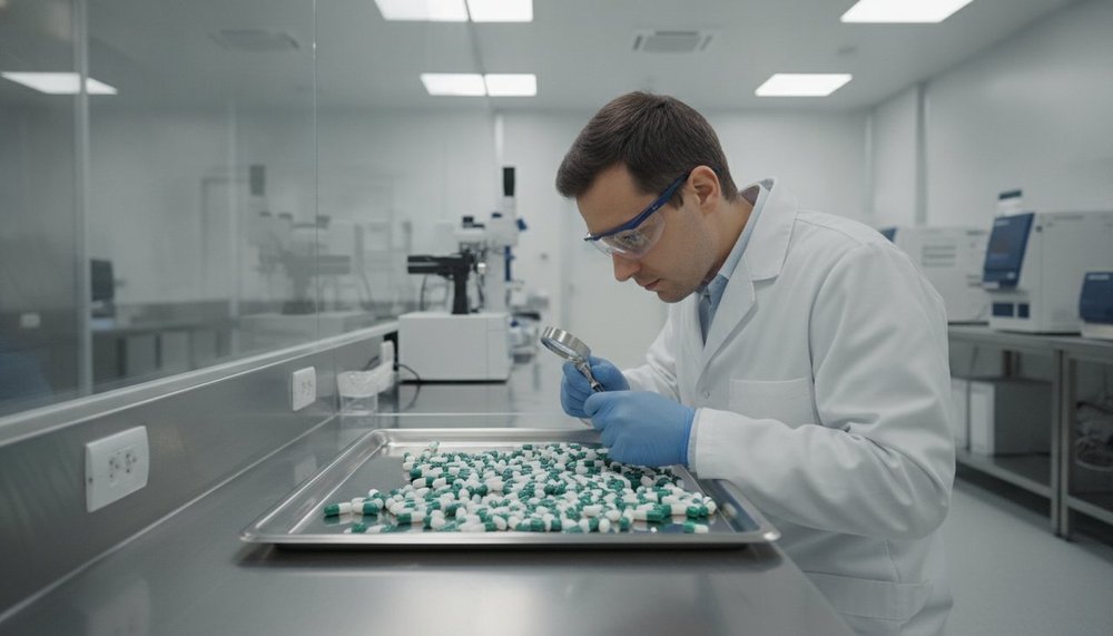 Contrôle qualité de gélules en laboratoire, illustration des standards Nutri&Co