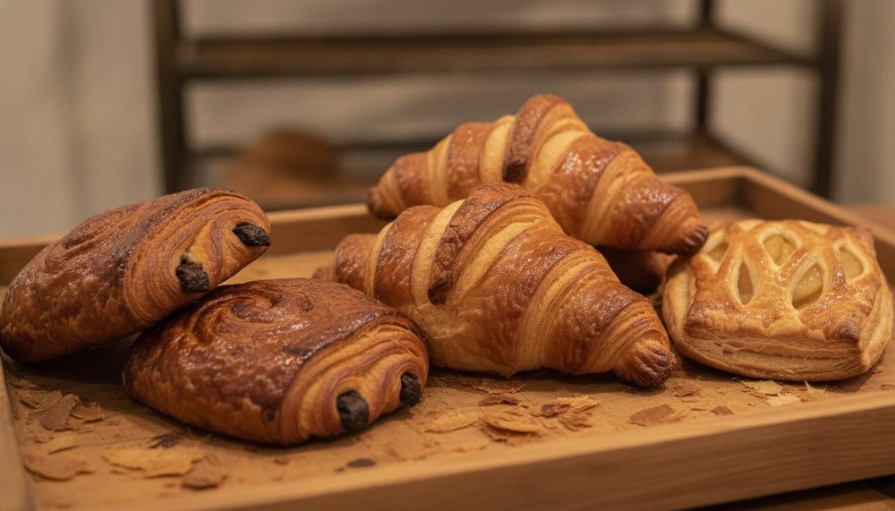 Viennoiseries Brioche Dorée croissants et pains au chocolat riches en calories
