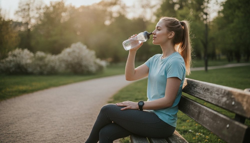 Pause hydratation après une marche quotidienne pour perdre du poids