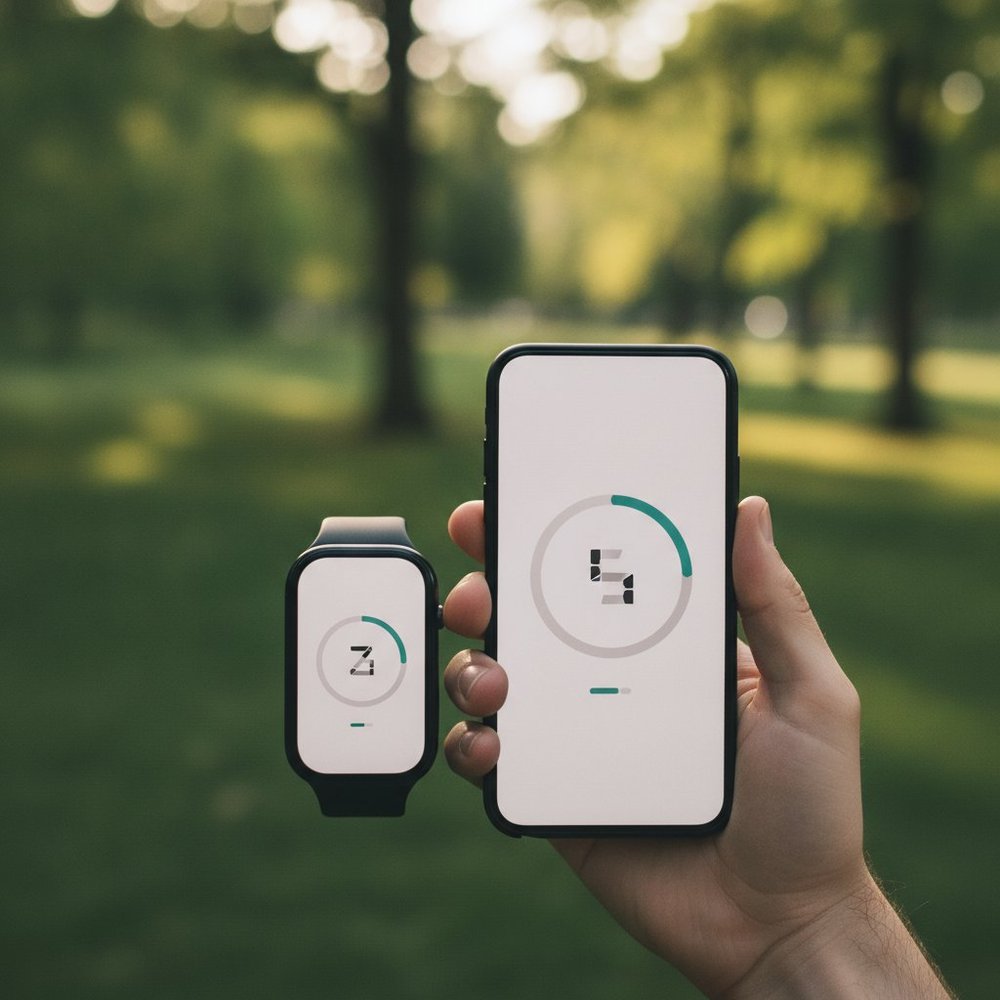 Podomètre et montre connectée affichant le compteur de pas quotidien