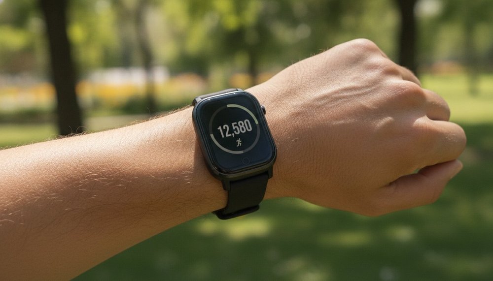 Montre connectée affichant le nombre de pas pour maigrir