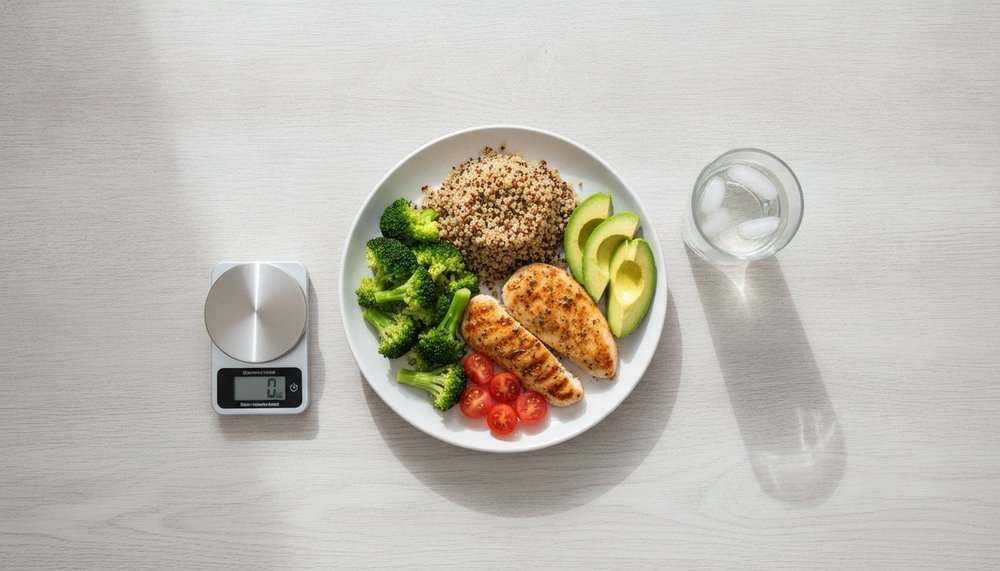 Assiette équilibrée en déficit calorique pour perdre 10 kg