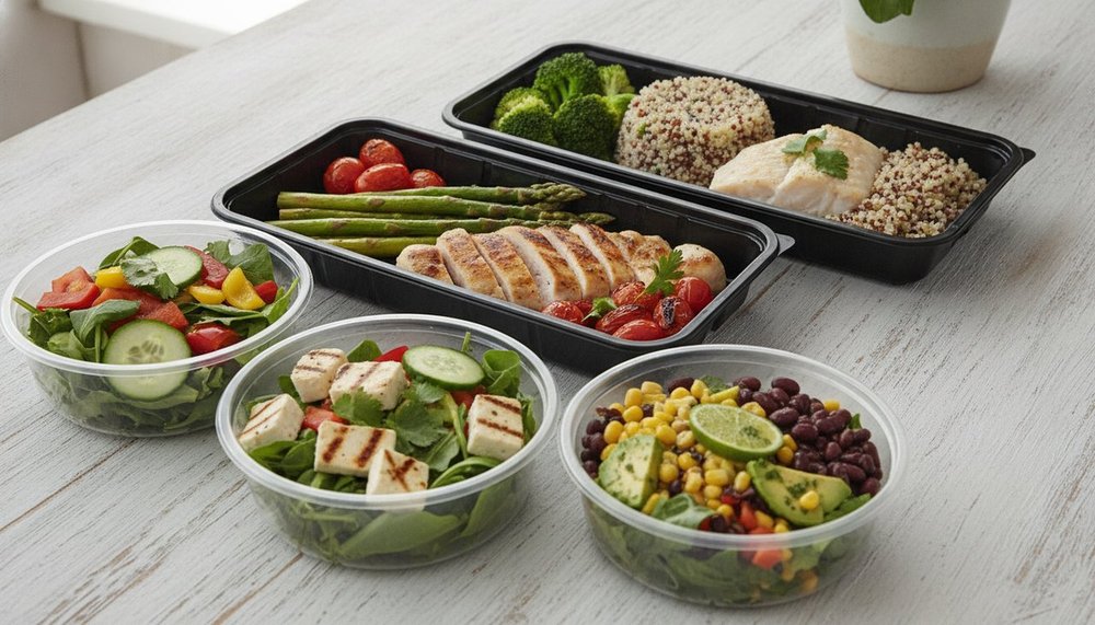 Plats préparés portionnés d'un programme minceur type Comme J'aime