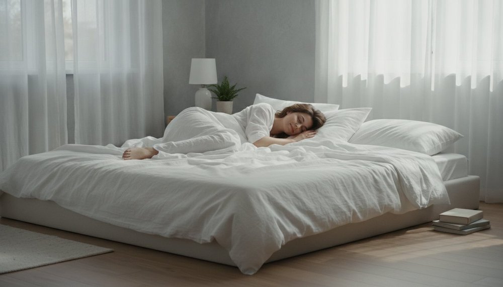 Femme dormant paisiblement, le sommeil étant un facteur clé du métabolisme
