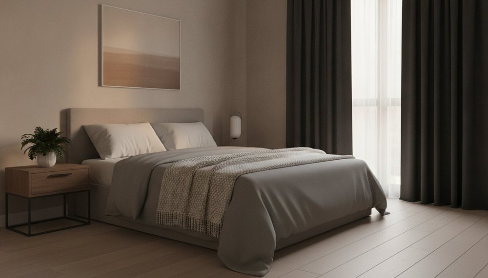 Chambre calme et tamisée propice à un bon sommeil