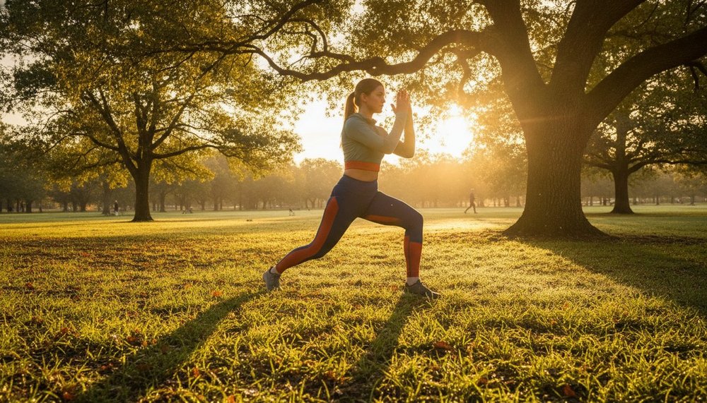 Échauffement progressif avant une séance de sport pour prévenir les courbatures