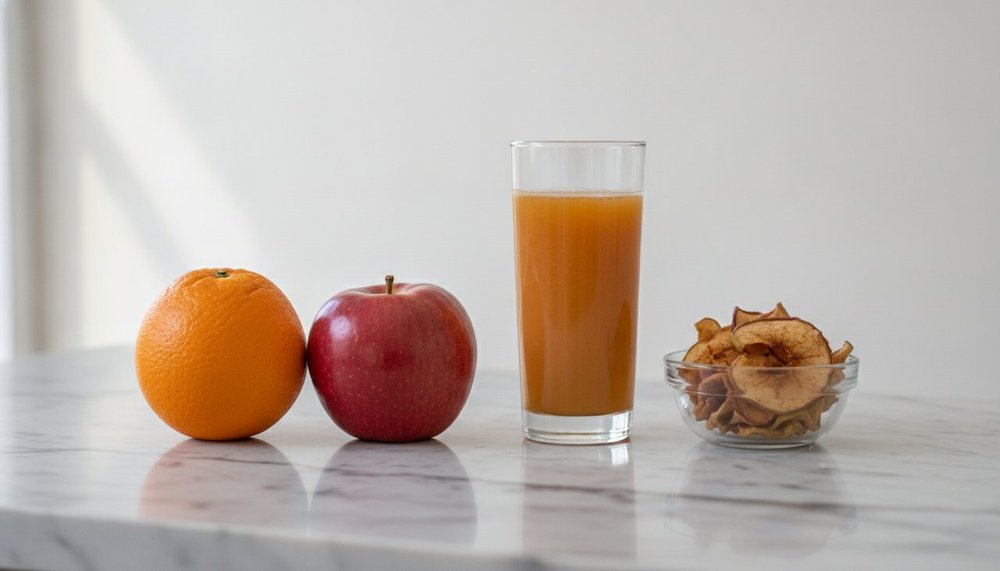 Comparaison entre fruits entiers et jus de fruits pour la prise de poids