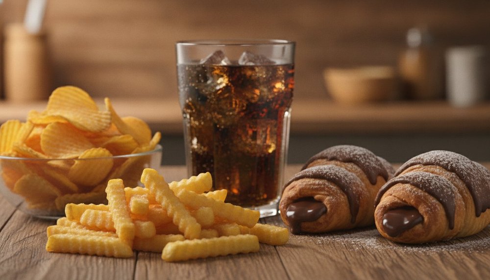 Aliments ultra-transformés qui font grossir : frites, burger, soda, pâtisseries