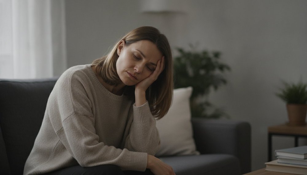 Femme fatiguée et pâle, symptôme fréquent d'une carence en vitamine B12