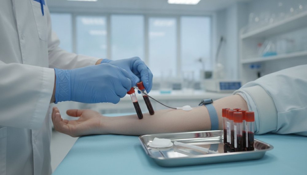 Prise de sang au laboratoire pour doser la vitamine B12