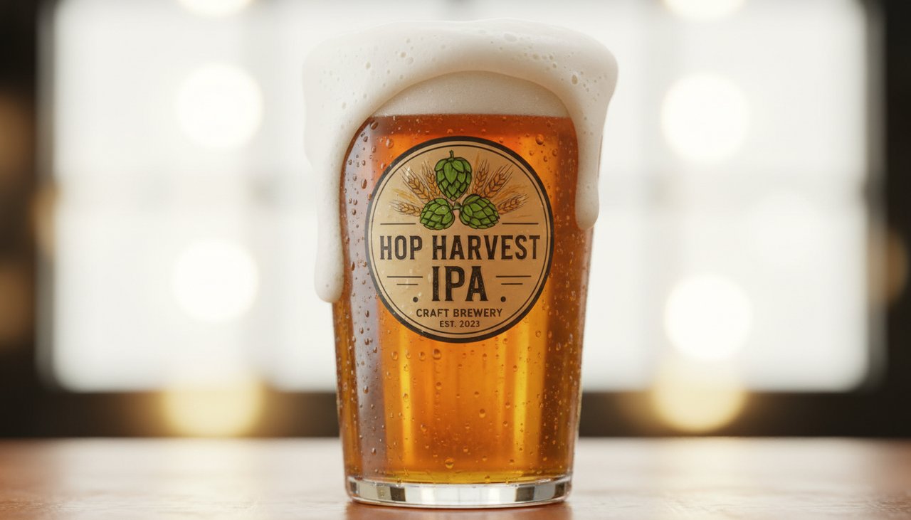 Verre de bière IPA artisanale avec mousse épaisse, photographie professionnelle