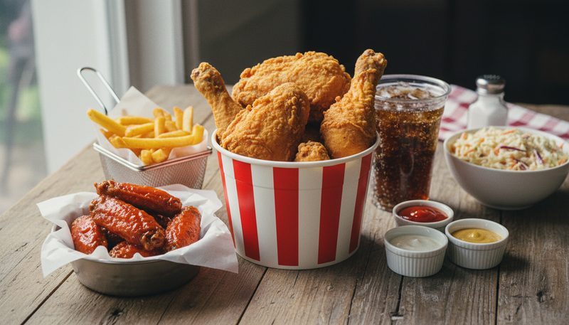 Menu KFC complet bucket poulet frit calories tableau